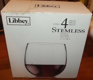 Libbey Red Wine Glasses Libbey Stemless 16.  5 Oz Red Wine Glasses Set Of 4 Boxed