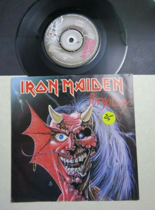 Iron Maiden - Purgatory Ep 7 " Record - Picture Sleeve - Uk Import 1st Pressing 1981