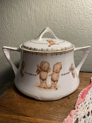 Vintage Kewpie Bavaria Rose O’neill Antique Tea Set Large 8.  5” Covered Piece