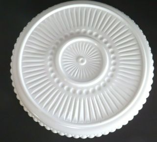 Large Vintage Round Milk Glass Divided Section Platter Relish Dish 13 