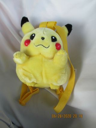 Pokemon Pikachu Plush Backpack Soft Yellow 10 Inch