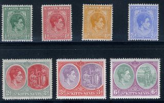 St Kitts Nevis 1938 Kgvi Group Cv £30 Mnh U923