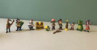 Jake And The Neverland Pirates Disney Mini 1” - 2” Figures Cake Toppers Lot✔️