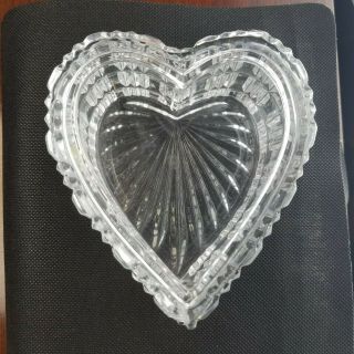 Polish Hand Cut Crystal Heart Shaped Covered Candy Dish Made In Poland Glass