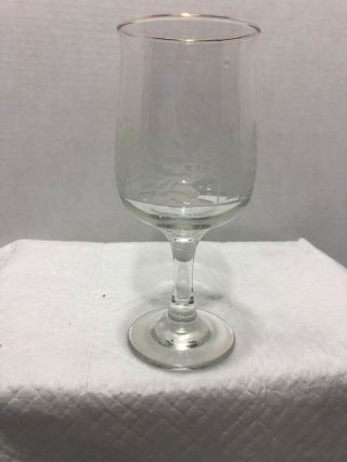 Vintage Arby Christmas Water/wine Glasses Etched White Winter Set Of 8