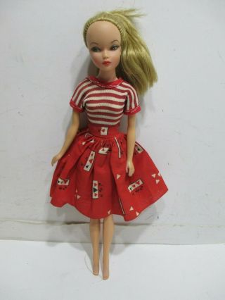 Vintage 1962 Uneeda Miss Suzette Doll Pony Tail Blond Dress