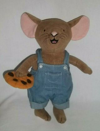 Kohls 11 " Plush If You Give Mouse A Cookie Laura Numeroff Blue Denim Overalls
