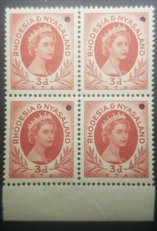 Rhodesia Nyasaland 3d Stamp Proof Waterlow Queen Elizabeth British Qeii £500