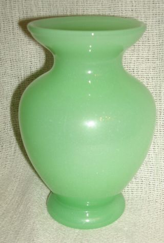 Vintage Fenton Glass Jadeite Jade Vase 6 1/2 " Marked