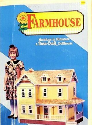 Vntg Dura - Craft Wood Farm House Dollhouse Kit Fh505 Old Stock 1993 Complete