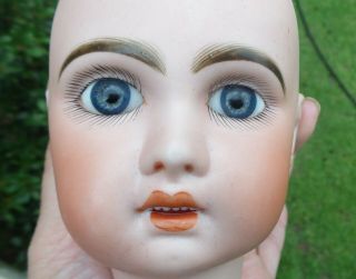 Antique 1907 Jumeau French Doll Head Only Stunning Blue Eyes Restore Hairlines