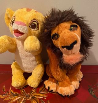 Walt Disney World The Lion King Scar Lion The Villain 11 " Plush & Baby Simba 11 "