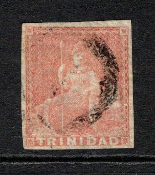 Trinidad Britannia 1854 - 57 Imperf 1d Rose Red Sg12 (good Margins)