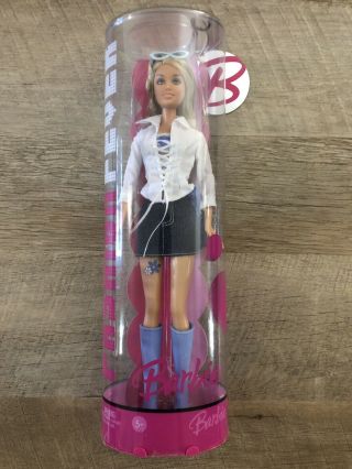 Barbie Fashion Fever Doll,  H0644 J1408 In Tube White Shirt Denim Skirt