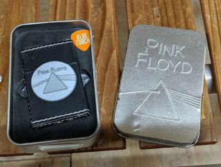 2006 Pink Floyd Blue Torch Lighter Leather Coverered Finish With Tin