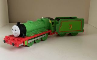 Thomas & Friends Trackmaster Motorized Henry Train With 3 Coal Tender Car