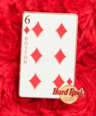 Hard Rock Cafe Pin Boston Playing Card Series 6 Of Diamonds Six Poker Hat Lapel
