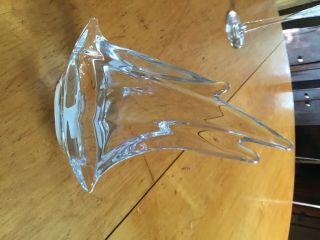 Signed Daum France " Crystal Sailboat Paperweight / Figurine