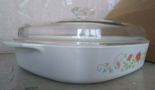 Corning Ware Wildflower 10x10x2 " Square Casserole A - 10 - B With Lid