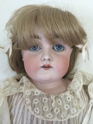 Antique Kestner 30” Bisque Head Doll Marked 14 K Made In Germany Stuffed Body