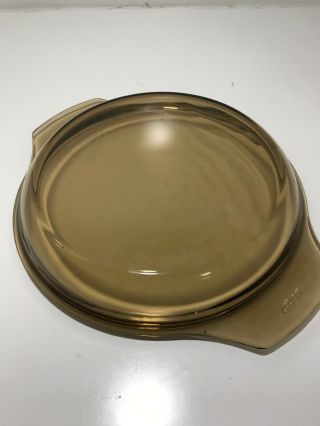 Pyrex Amber 6 - D Glass Mushroom Lid 8 - 1/2 " Diameter Vintage