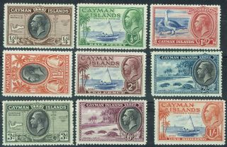 Cayman Islands 1935 Kgv Pictorial 1/4d To 1/ -