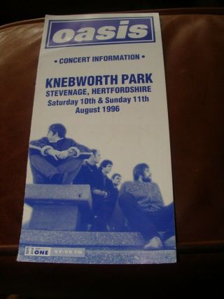Oasis - Knebworth Park - 1996 Concert Information Booklet