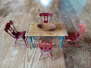 Cindy Maloy Dollhouse Miniature Dining Room Set