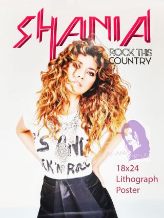 Shania Twain Rock This Country Tour Rare Vip Lithograph Poster,  Now W/free Gift