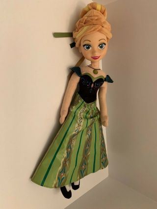 Disney Princess Anna Frozen Vinyl Face Plush Doll Coronation Just Play 18 "