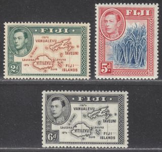 Fiji 1938 King George Vi 2d Die I,  5d,  6d Die I Cat £125 Sg253 Sg258 Sg260