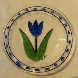Kosta Boda Sweden Blue 7 1/4 " Tulipa Plate