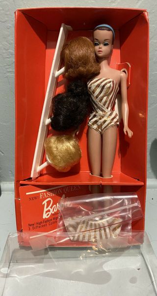Vintage 1962 Mattel Fashion Queen Barbie Stock No 870 - 3 Wigs