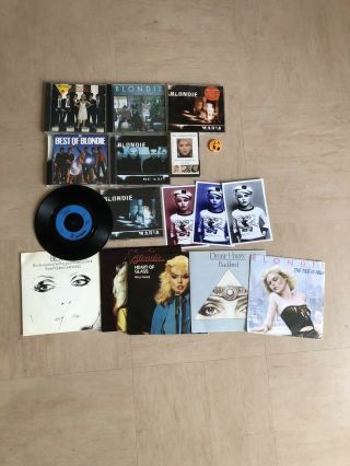 Joblot Of Blondie/debbie Harry 45’ Singles/badge/cds/photos Etc