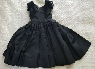 Vintage 1950s black dress (tag),  stole,  pink slip Madame Alexander Cissy doll 2