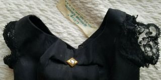 Vintage 1950s black dress (tag),  stole,  pink slip Madame Alexander Cissy doll 3