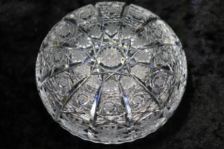 Vintage Etched Cut Brunswick Star 4 " Lead Crystal Ashtray