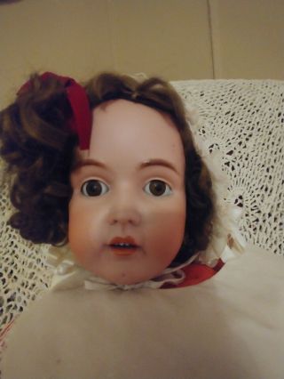 Antique Opened Mouth German Kestner Doll With Teeth.  Dimple In Chin.  32 " Long.