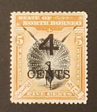 North Borneo 4 Cents On 5 Cents P13.  5 - 14 Sg112a Mm/hr