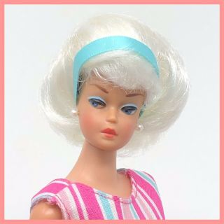 Vintage Barbie Fashion Queen - White Platinum Wig - American Girl Side Part Ooak