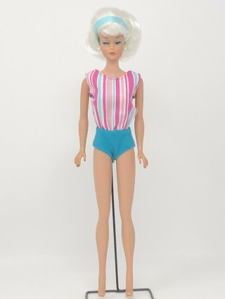 Vintage Barbie Fashion Queen - White Platinum Wig - American Girl Side Part OOAK 2