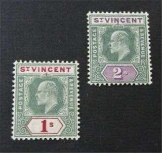 Nystamps British St.  Vincent Stamp 77.  78 Og H $56