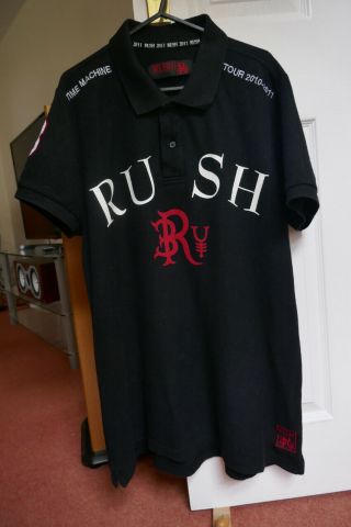 Rush Time Machine 2011 Black Polo Tour Shirt Large