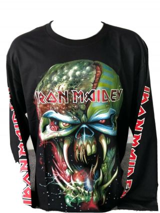 Iron Maiden Long Sleeve T - Shirt Black Printed 100 Cotton Size Xl Music Band