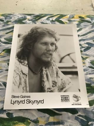 Lynyrd Skynyrd Steve Gaines 8 X 10 Black White Photo Mca Records