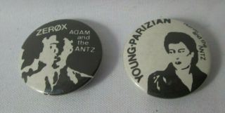 Adam & The Ants Antz 2 X Vintage Circa 1980 25mm Badges Pin Button Punk Wave
