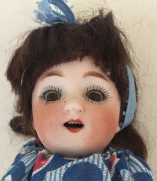 All Bisque German Mignonette 7” Doll Jointed Arms And Legs Sleep Eyes Marked 7