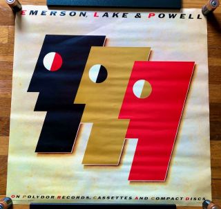 Emerson Lake & Powell Self Titled Rare Promo Poster 1986