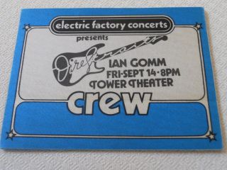 Dire Straits - With Ian Gomm - Rare Backstage Crew Pass Tower Theater 1980 