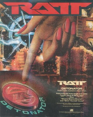 (sfbk67) Poster/advert 13x11 Ratt : Detonator Album